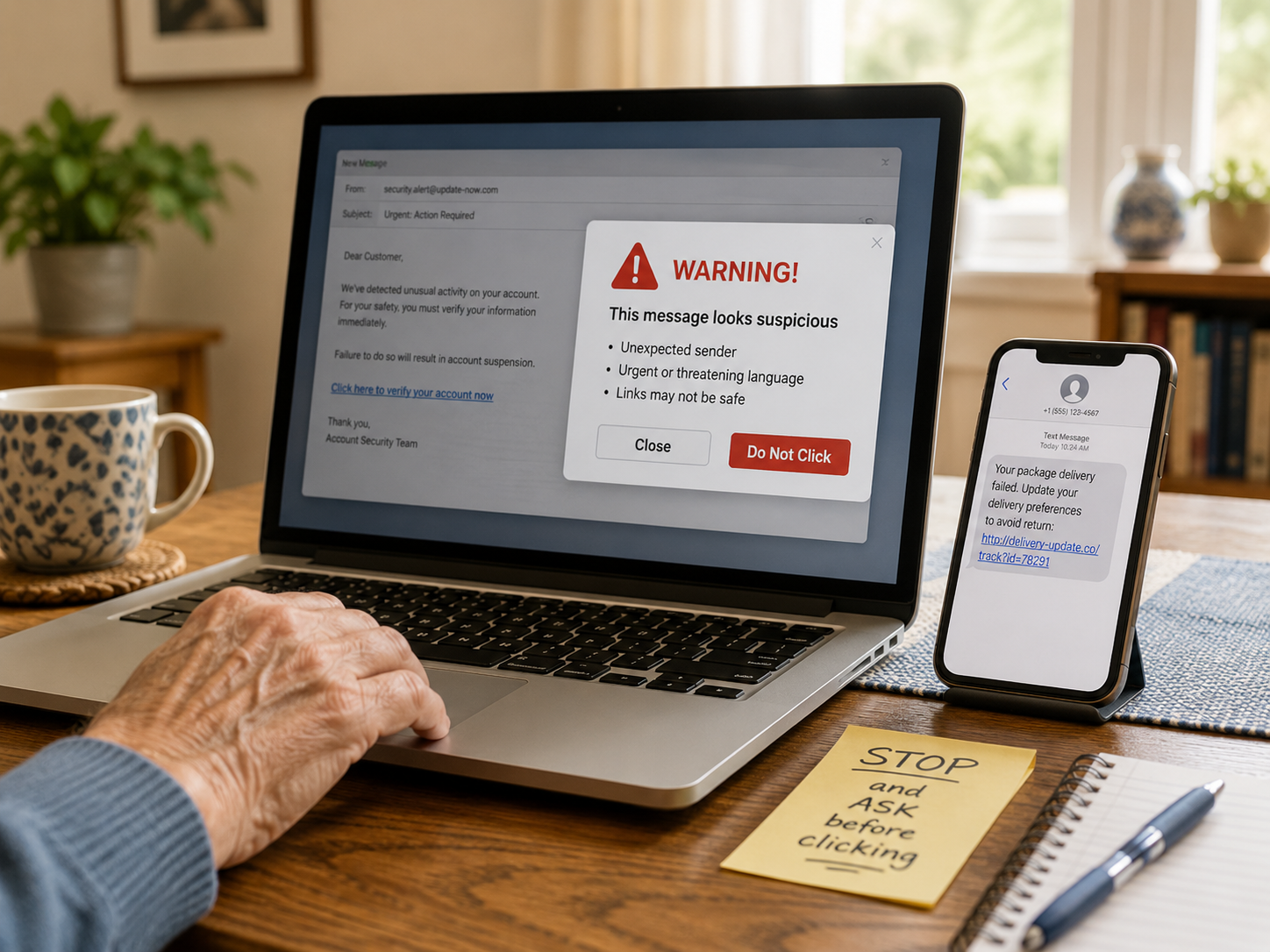 Help identifying suspicious computer messages and online scams