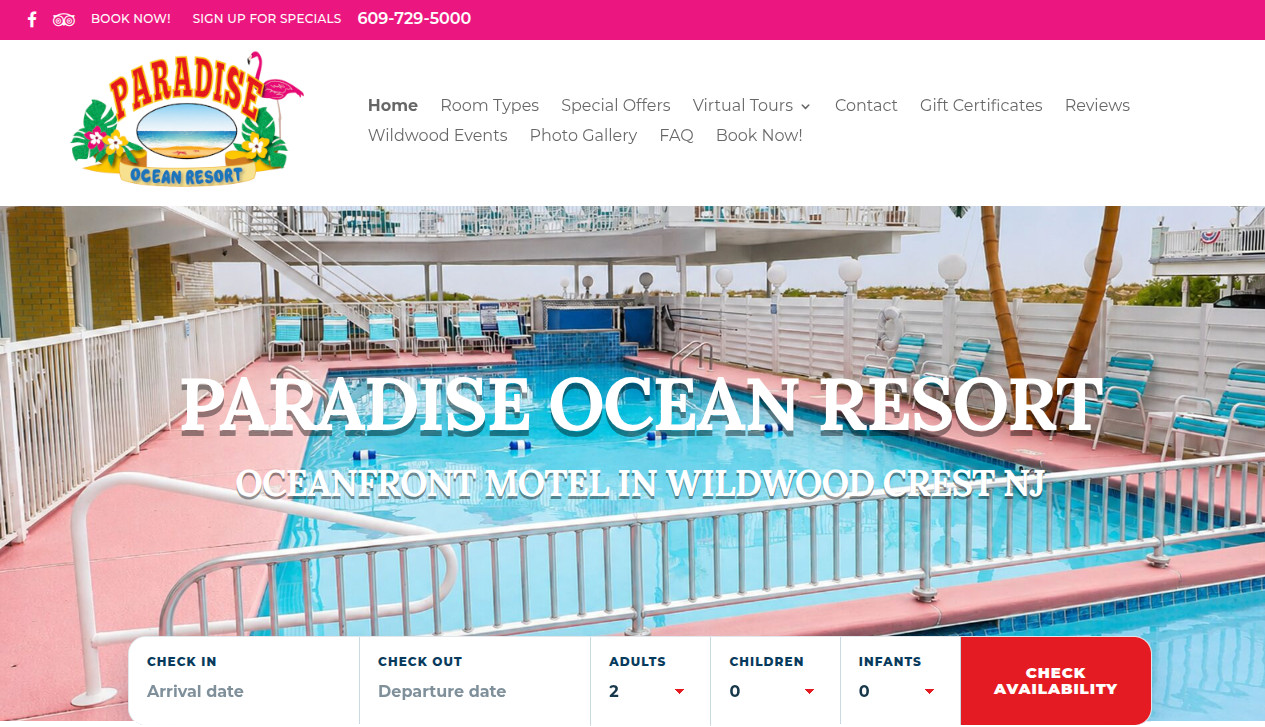 Paradise Ocean Resort website project